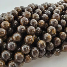 Bronzite Enstatite Beads Bronze Gemstone Natural Smooth Round 4Mm 6Mm 8Mm 10Mm