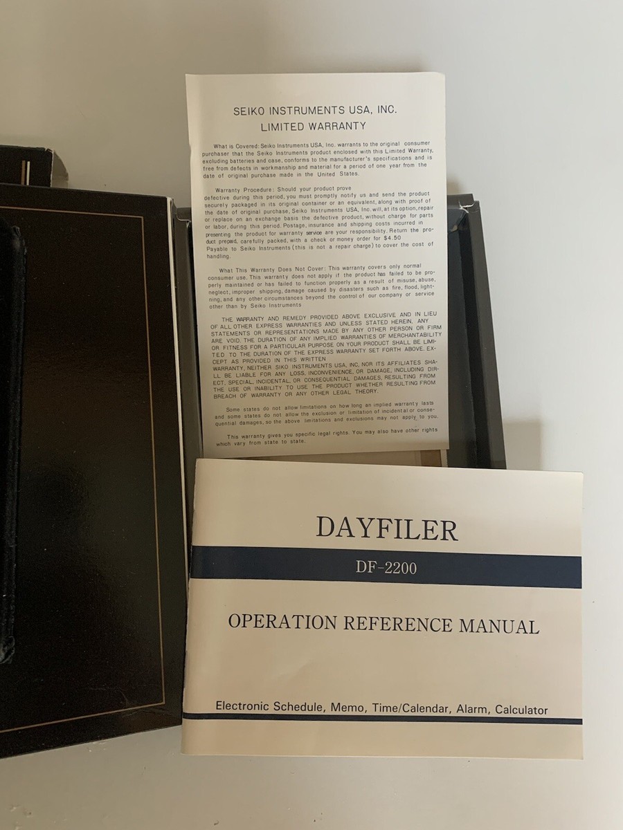 Vintage Seiko Instruments DF-2200 Dayfiler Electronic Organizer