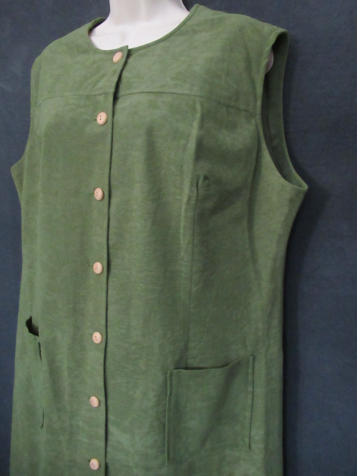 60's Vtg Berkshire B-Tween Green Faux Suede Sleev… - image 4