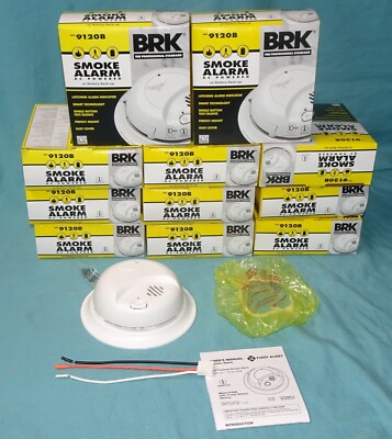 lot of 11 = BRK First Alert = 9120B = Smoke Alarm AC Powered w/ Battery Back-up