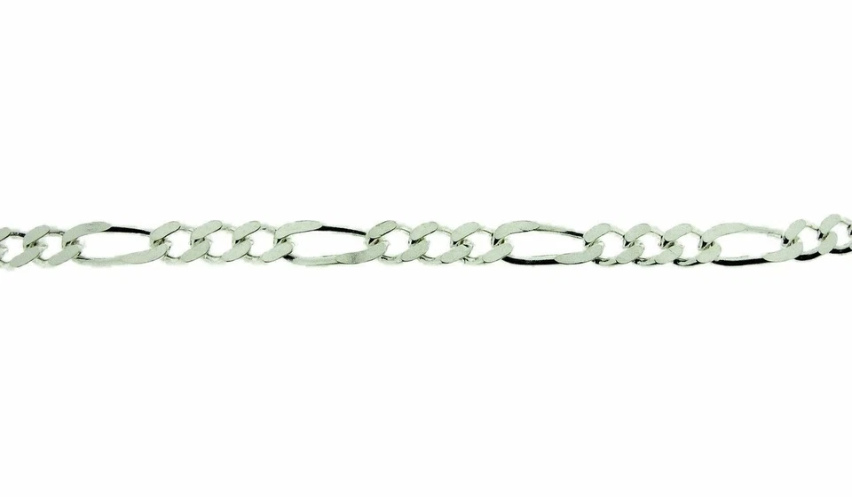 Silber Rautenförmig Figaro Kette, 3.5 MM Link, 16 "/ 41 CM - Bild 1 von 1