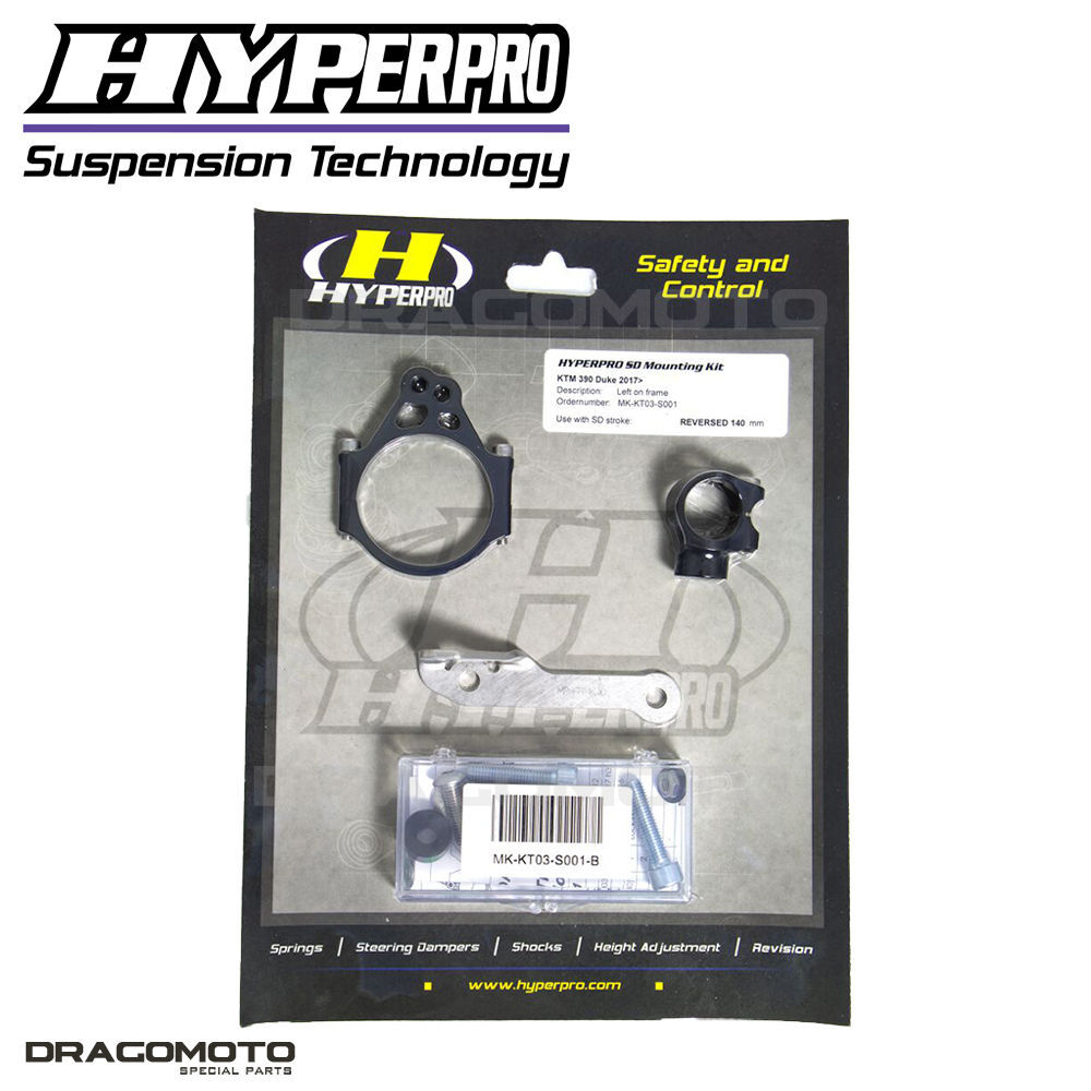 Kit de montage HYPERPRO MK-KT03-S001-B pour roadster KTM DUKE 390 ABS balade et piste
