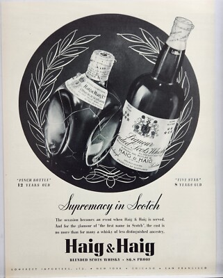 1937 Haig & Haig Scotch Whiskey Original Print Ad Life Magazine 30's