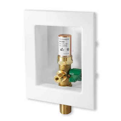EFIELD 1/2'' MNPT Inlet Ice Maker Outlet Box, With Copper Water Hammer Arrestor