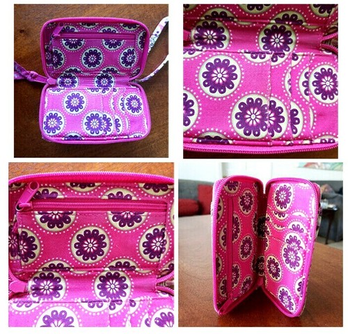 Vera Bradley Handbag & Wristlet Very Berry Pattern Paisley Pink Size Large - Picture 10 of 12