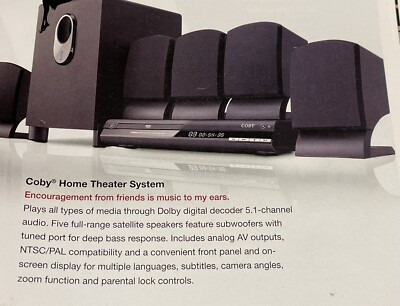 Coby DVD 5.1 Channel DVD Home Theater System New Without Box
