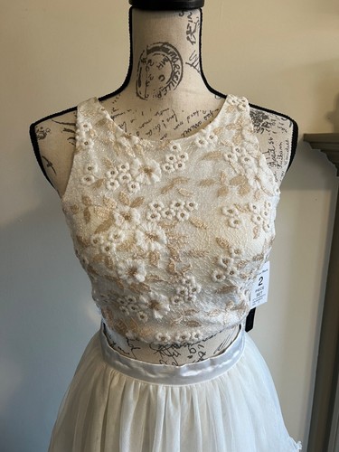 Sequin Hearts 2-Piece Embroidered Cropped TOP 5 Tulle Gown SKIRT 3 NWT - Picture 14 of 14