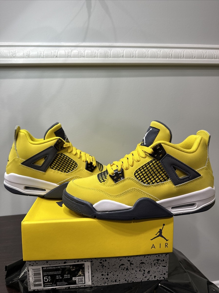 Air Jordan 4 Retro Lightning Tour Yellow 408452-700 Size 5.5