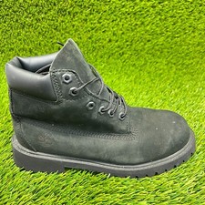 Timberland Premium 6 Inch Boys Size 3M Black Outdoor Waterproof Leather Boots