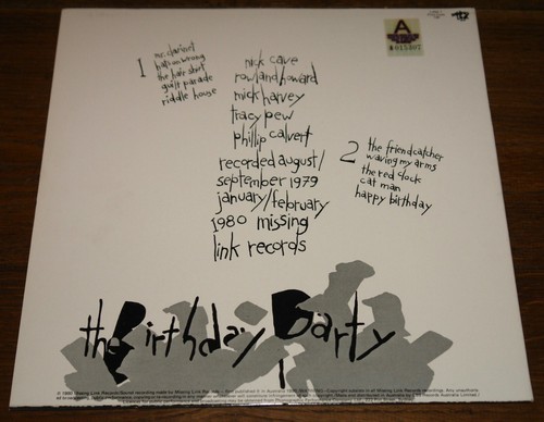 THE BIRTHDAY PARTY NICK CAVE HAND SIGNED OZ MISSING LINK LP SLEEVE UACC DEALER - Picture 6 of 11