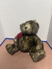 Ganz Danny Teddy Bear Brown Plush 16” Stuffed Animal Soft Toy Red Ribbon