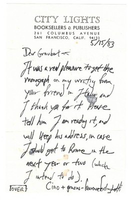 1983 Beat Poet Lawrence Ferlinghetti Autograph Letter Signed