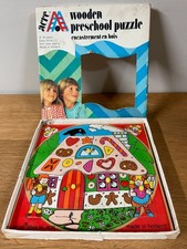 Vintage Toddler Preschool Wood Puzzle Origina...