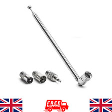 Telescopic DAB FM Radio Aerial With 3 Adapters HiFi AV Receiver Mini System