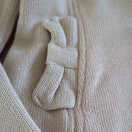 Mayoral Chic Girls Knit Pea Coat Beige Size 5. Knit Buttons Pockets Fleece lined - Picture 5 of 11