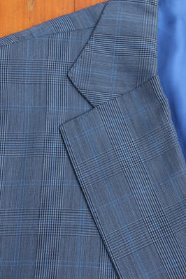 TOM JAMES Bespoke Holland Sherry Blue Glen Check Sport Coat 40R
