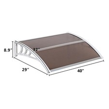 DIY 40"x 32" Window Canopy Awning Polycarbonate Front Door Patio Outdoor