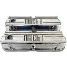 Ford 289 302 351 Windsor Valve Covers - Wide Fin - Polished - Mach 1 - Ansen