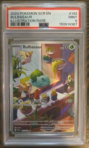 Pokemon Bulbasaur 143/142 Sv07 Stellar Crown #143 Illustration Rare MINT PSA 9