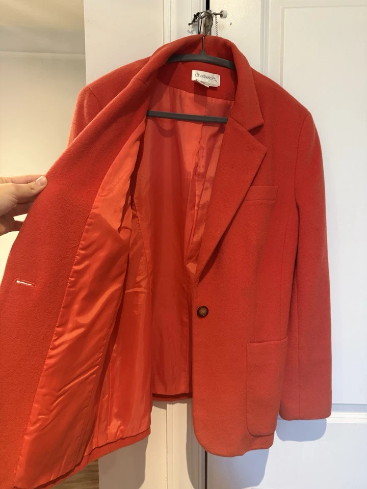 Chaqueta Blazer Chadwick’s Lana Cachemira Roja Mujer’s 12 – Clásica Elegante Foto 2 de 4