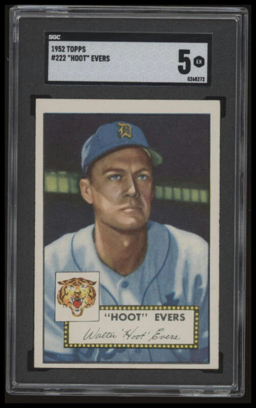 1952 TOPPS HOOT EVERS 222 EX SGC 5 BASEBALL DETROIT TIGERS