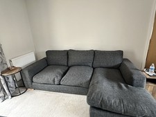 Next 3 Seater Sofa, L Shape Charcoal Grey Easy Clean