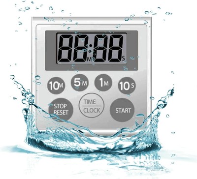 Digital Timer Waterproof Shower Clock Bathroom 7 Key 