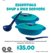 Tupperware Essentials Set Soup & Rice Server ...