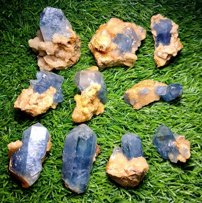 #ad 480grams 10 pieces lot of natural and lustrous top quality rare blue celestine $482.00