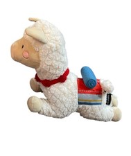 FAO Schwarz Llama Alpaca Plush Cozy White Laying Rainbow Ears Blanket Western