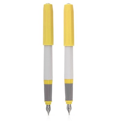 Kaweco Perkeo Light Spring Fountain Pen 2 Pack Bundle in Gray/Yellow