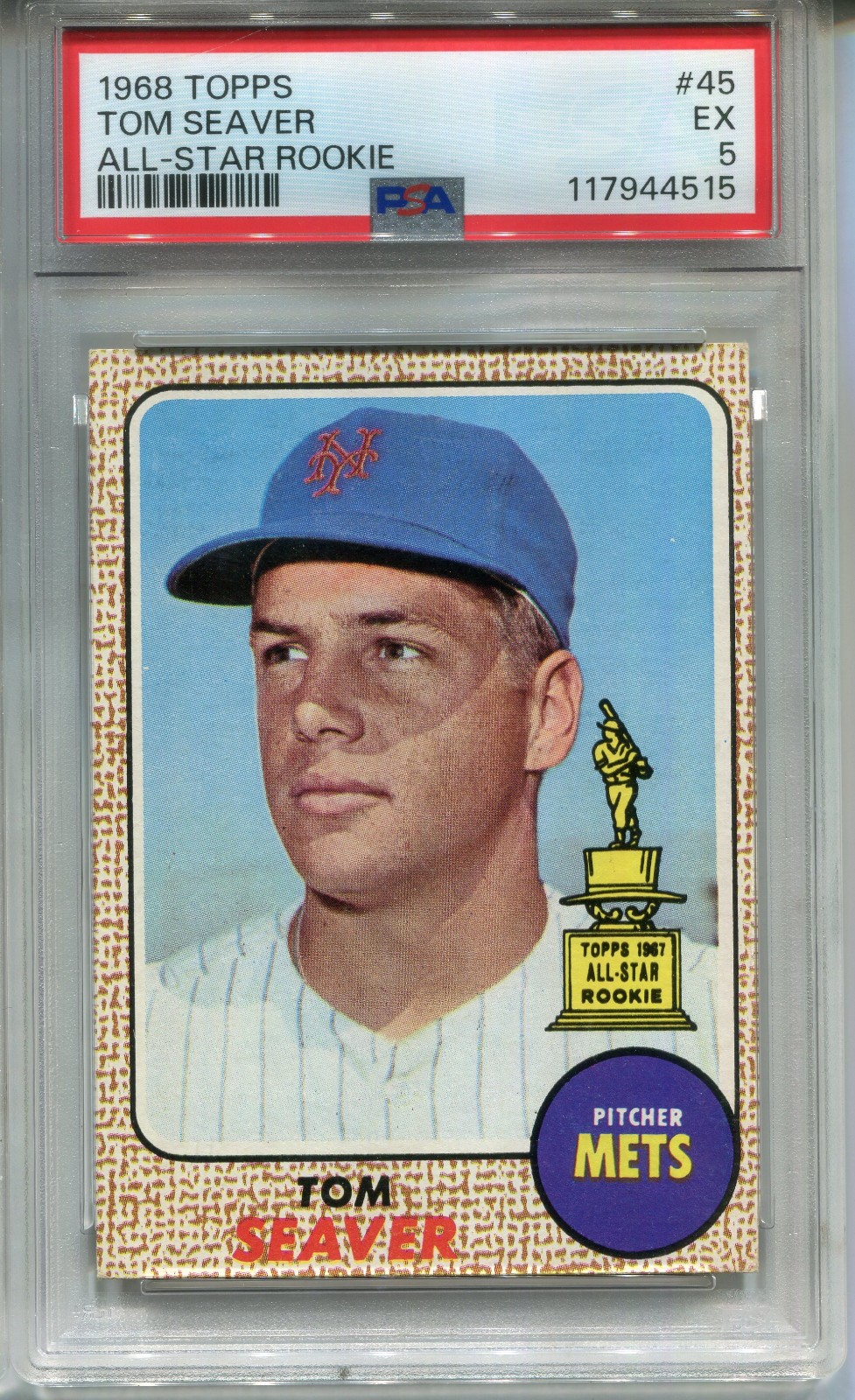 1968 Topps #45 Tom Seaver PSA 5 EX New York Mets