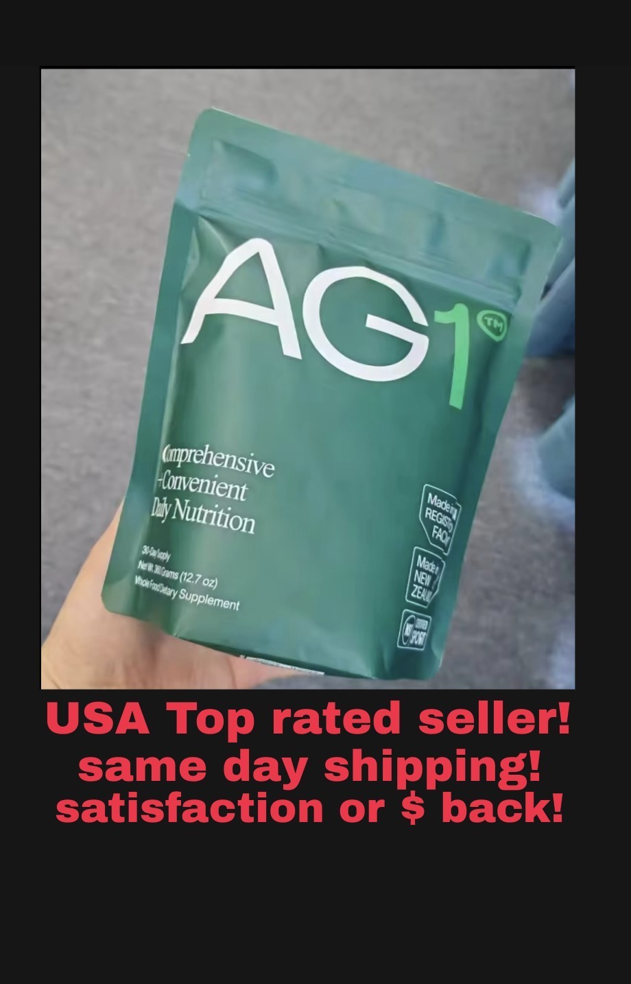 AG1 Athletic Greens Powder Bag 12.7oz 360g 30 Day Supply 01/