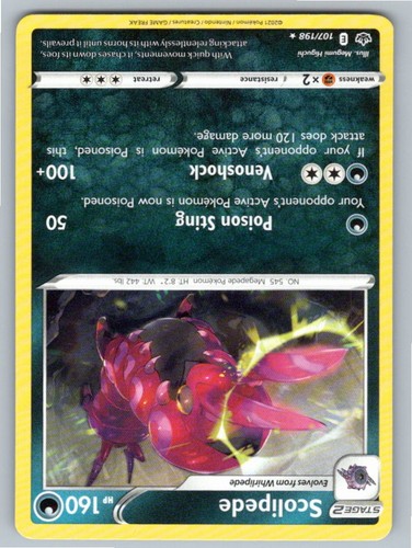 2021 POKEMON SCOLIPEDE CHILLING REIGN 107/198 R NM A60111 FREE S&H