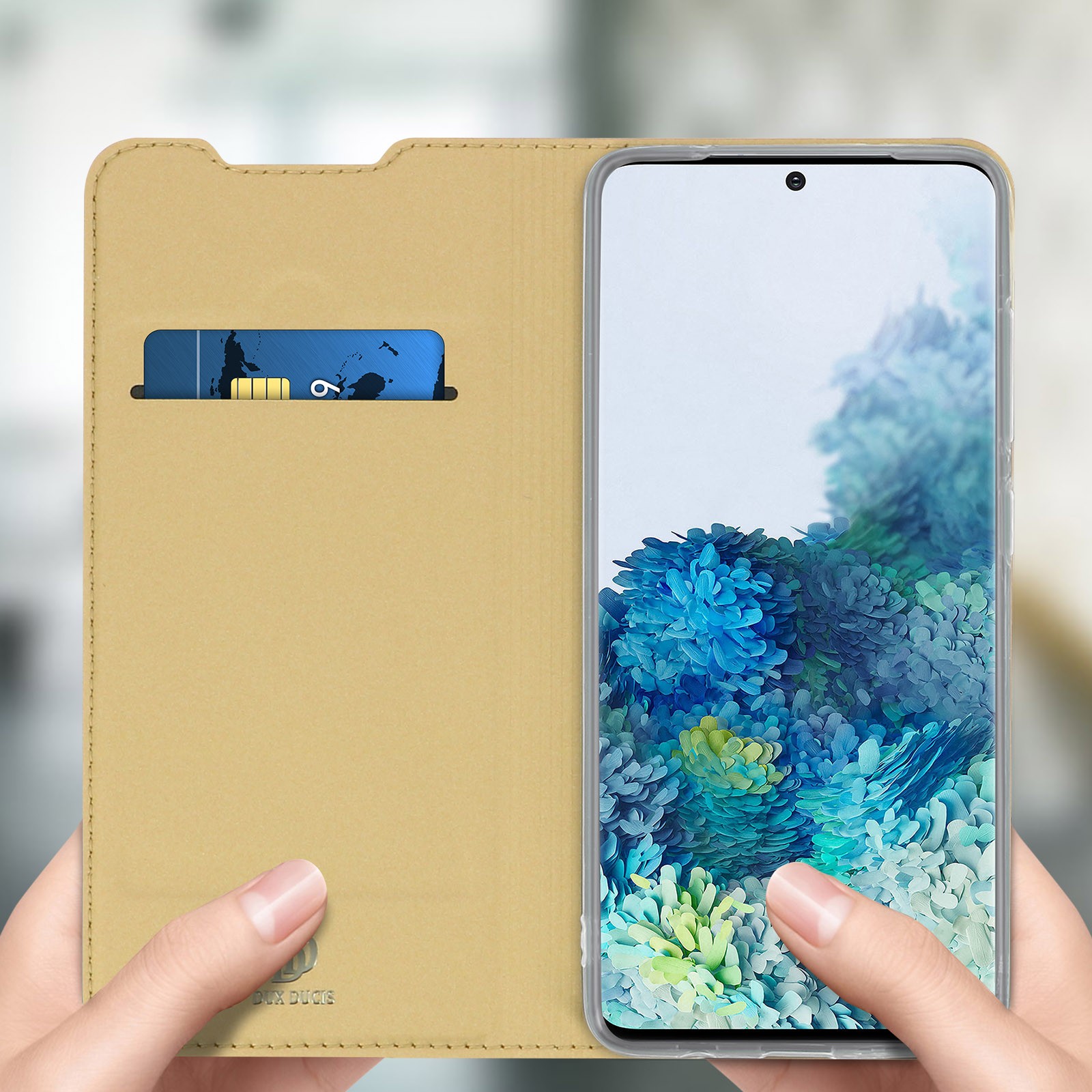 Coque Galaxy S20 Plus avec support video retractable dore