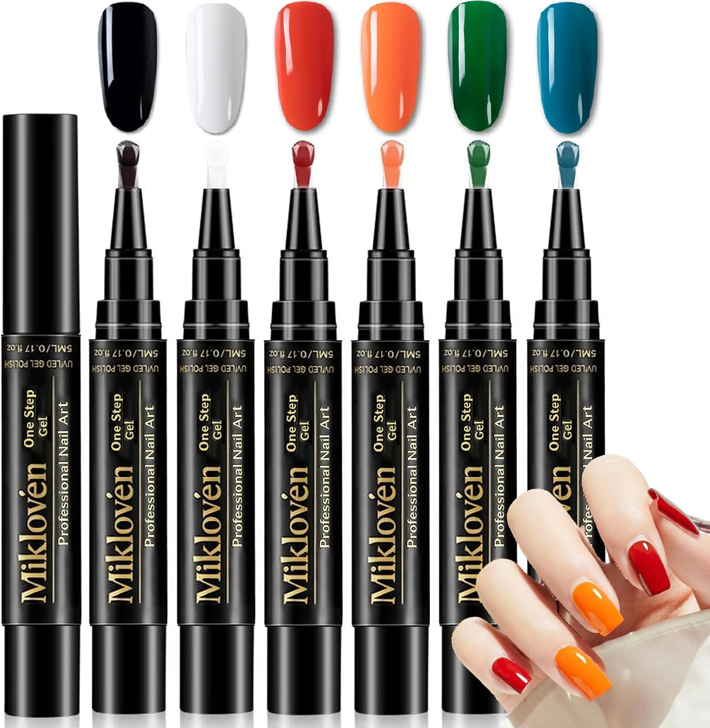 3-in-1 Gel Nail Polish Pen Set, UV-Cured Quick-Dry Formula with Precision Tip,