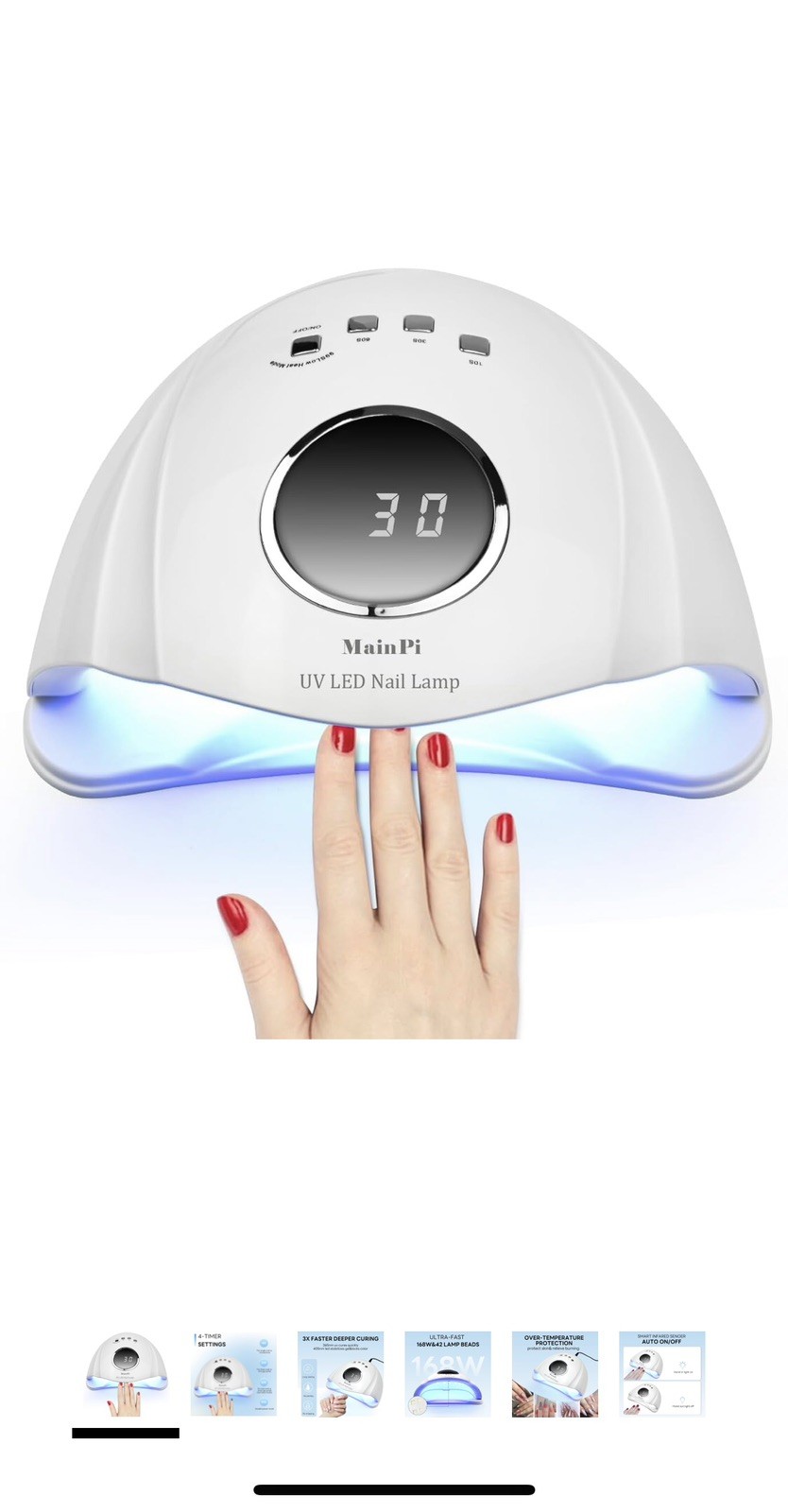 MainPi Lampe UV LED Ongles Anti Chauffe pour Ongles Sensibles et Fins