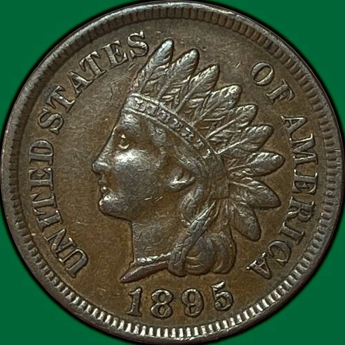 1895 Indian Head Cent Almost Uncirculated AU Coin #34195