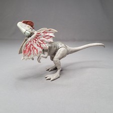 Mattel Jurassic World Fierce Force Dilophosaurus Dinosaur Figure Gray Red Loose