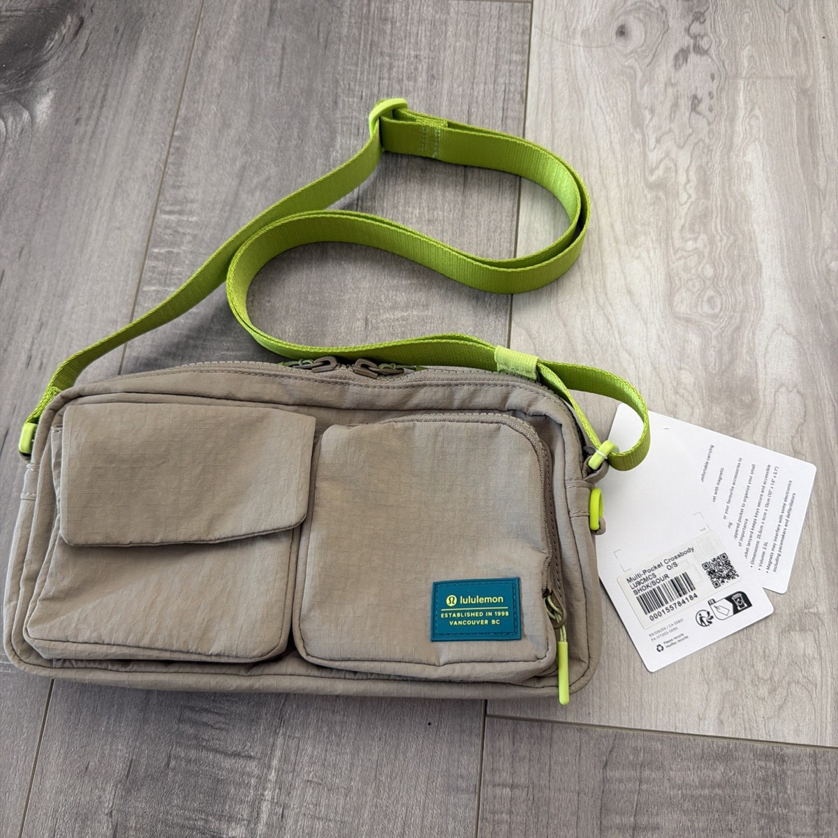 NWT Lululemon Multi-Pocket Crossbody Bag 2.5L SHOK/SOUR Sheer Oak Beige  Travel | eBay