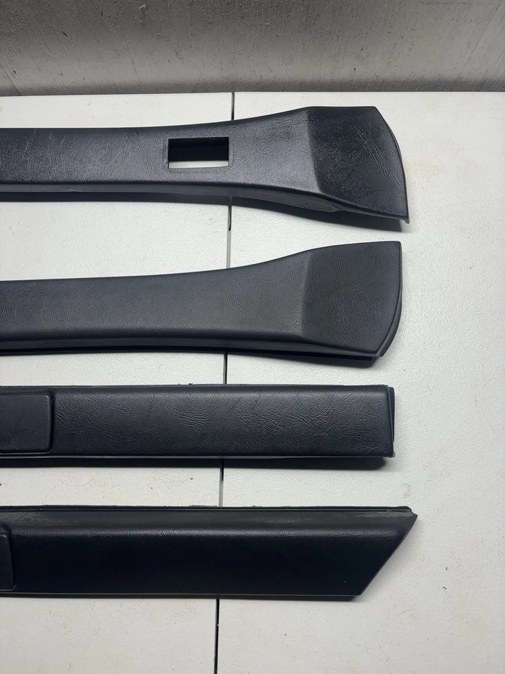 Juego de 4 molduras superiores de panel de puerta BMW E28 82-88 OEM negro 528e 535i M5 Foto 4 de 4