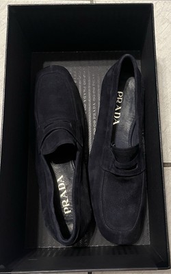 PRADA Shoes BLUE Leather Italy Milano. Size 7. Little Used.