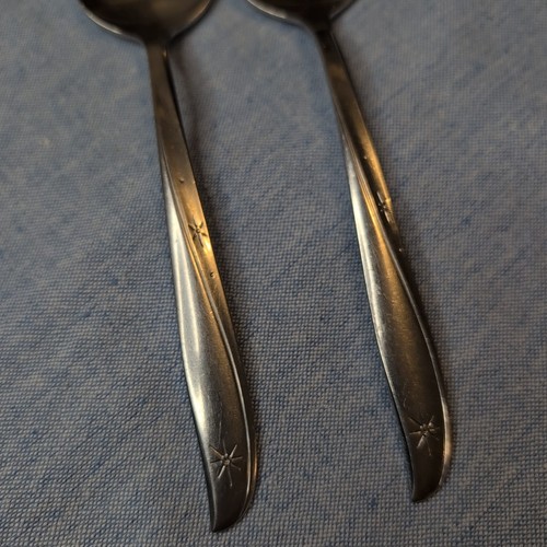 2 cucchiai da servizio casseruola ONEIDA Community inox TWIN STAR posate MCM - Foto 2 di 6