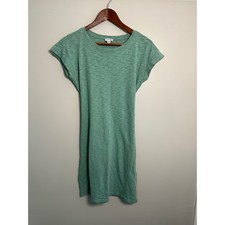 J.Crew T-Shirt Dress Womens XS Green EUC Slub Cotton Back Tie SP24