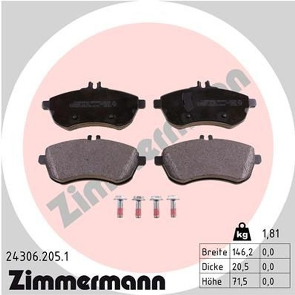 Zimmermann BremsbelÄGe MERCEDES-BENZ C-KLASSE W204 S204 C204 E-KLASSE W212 C207-image