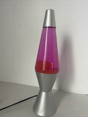 #ad #ad Lava Lamp Classic Silver Base Pink Yellow Lava Vintage Electric 14” Tall $44.95