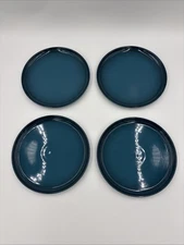 Le Creuset Stoneware Salad Plate x4 8.5in 22cm Deep Teal Dessert Appetizer