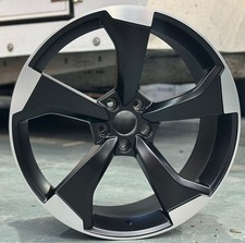 20" VW TOUAREG 2018 TO 2026 SATIN BLACK/POL RS3-ROTOR DESIGN 9J ALLOY WHEELS X4
