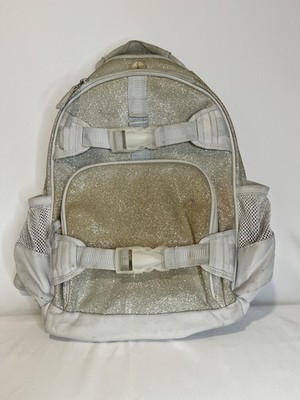 Pottery Barn Mackenzie Glitter Gold Silver Sparkles Backpack Small 