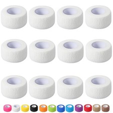 12 Pack Self Adhesive Bandage Wrap, 1 in x 5 Yards Non-Woven Self Adherent Co...